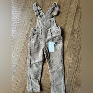 NWT Jamie Kay Corduroy Overall Pants - Size 1Y (12 mos) - Taupe (Tan)